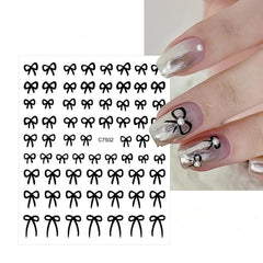 3D Gold Heart Star Nail Stickers Y2K Holographic Decals