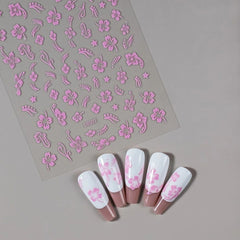 3D Gold Heart Star Nail Stickers Y2K Holographic Decals