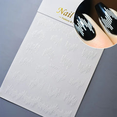 3D Gold Heart Star Nail Stickers Y2K Holographic Decals