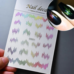 3D Gold Heart Star Nail Stickers Y2K Holographic Decals