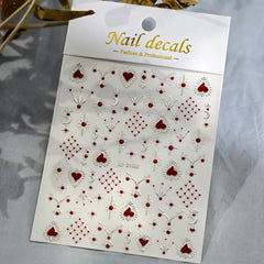 3D Gold Heart Star Nail Stickers Y2K Holographic Decals