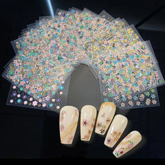3D Nail Stickers Set – Cherry Blossom, Rose, Daisy Designs