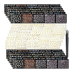 3D Nail Stickers Set – Cherry Blossom, Rose, Daisy Designs