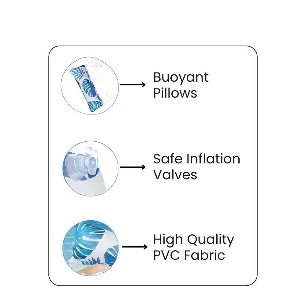 4-in-1 Inflatable Pool Lounge with Head & Foot Pillows- specification