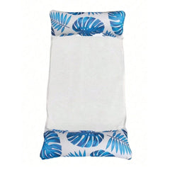 4-in-1 Inflatable Pool Lounge with Head & Foot Pillows- blue