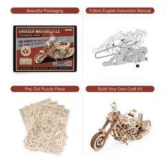 DIY Wooden Model Building Kit – 420 Piece Puzzle Construction Set for Kids & Adults