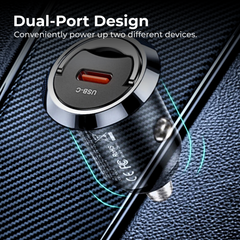 45W USB C Car Charger for iPhone & Samsung