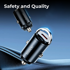 45W USB C Car Charger for iPhone & Samsung
