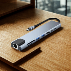 4K HDMI USB C Hub 8-in-1 PD RJ45 for Notebook