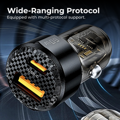 60W PD Car Charger Fast Charging for iPhone Samsung