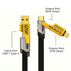 65W 4-in-1 USB-C Fast Charging Cable