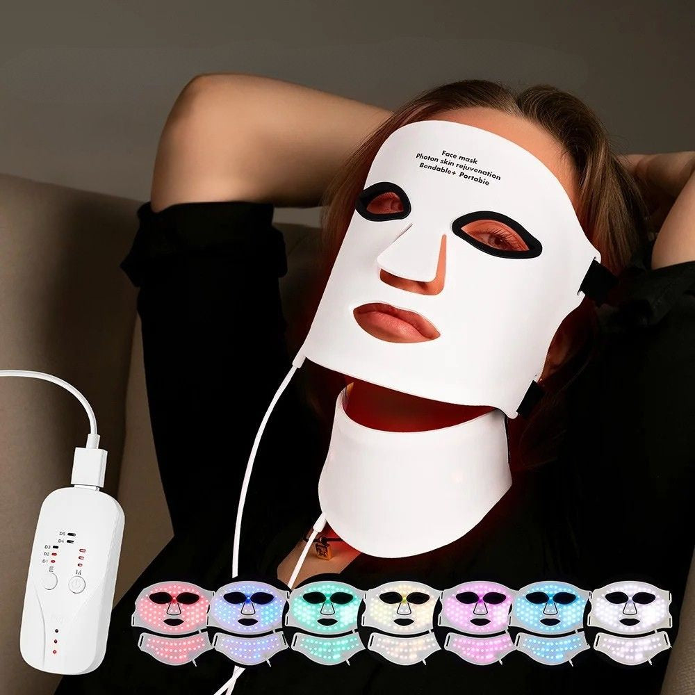 7-Color LED Photon Face & Neck Therapy Mask