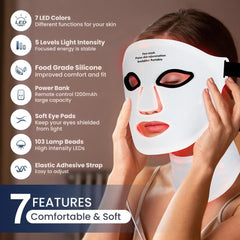 7-Color LED Photon Face & Neck Therapy Mask - features