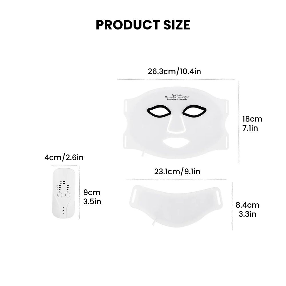 7-Color LED Photon Face & Neck Therapy Mask - size