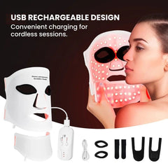 7-Color LED Photon Face & Neck Therapy Mask - rechargeable