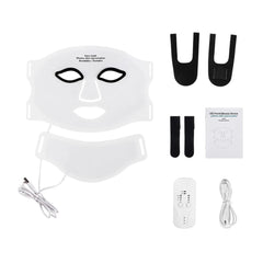 7-Color LED Photon Face & Neck Therapy Mask - white