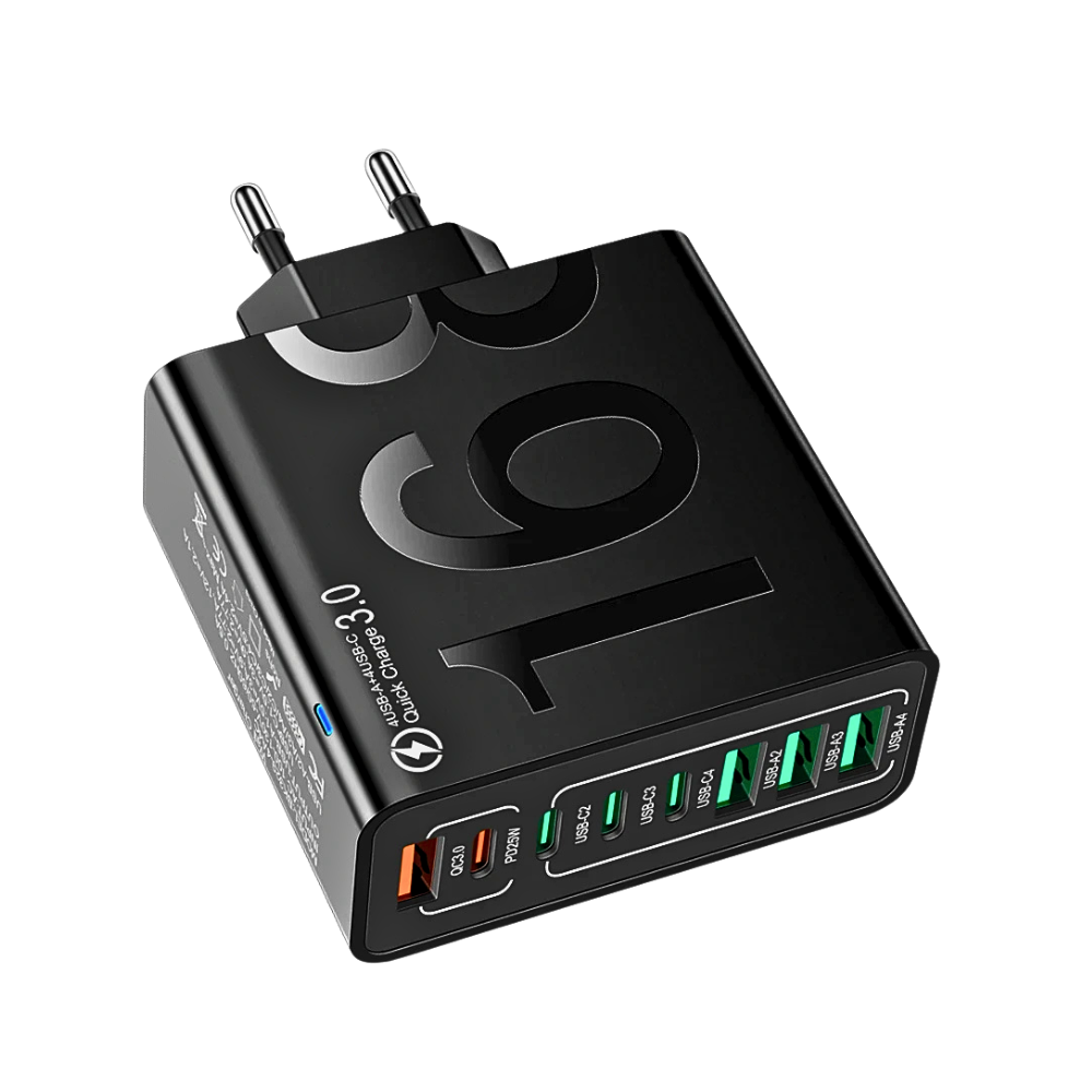 150W 8-Port USB Fast Charger with QC 3.0 & PD