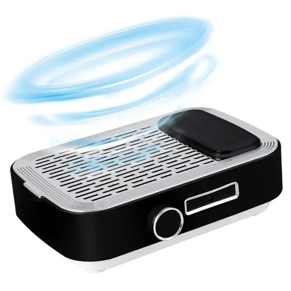 80W Professional Rechargeable Nail Dust Vacuum Cleaner with Removable Filter - black