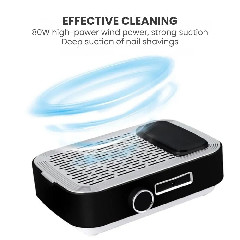80W Professional Rechargeable Nail Dust Vacuum Cleaner with Removable Filter - effective clean