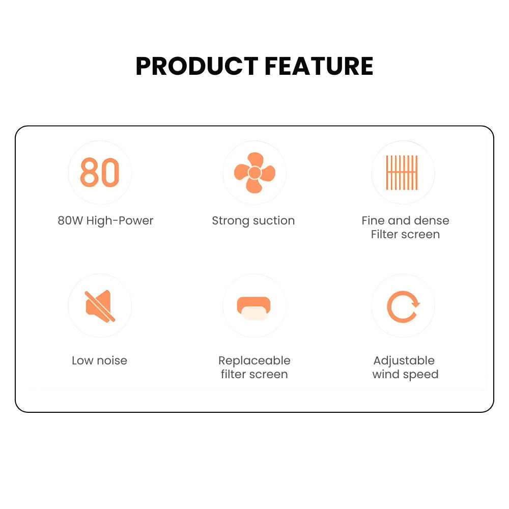 80W Professional Rechargeable Nail Dust Vacuum Cleaner with Removable Filter - features