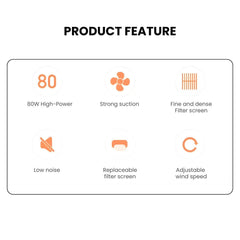 80W Professional Rechargeable Nail Dust Vacuum Cleaner with Removable Filter - features