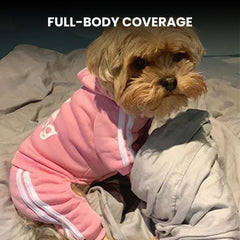Adidog Stripe Hoodie Jumpsuit — Small Dog Tracksuit