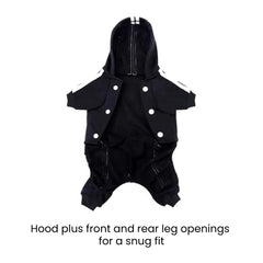 Adidog Stripe Hoodie Jumpsuit — Small Dog Tracksuit