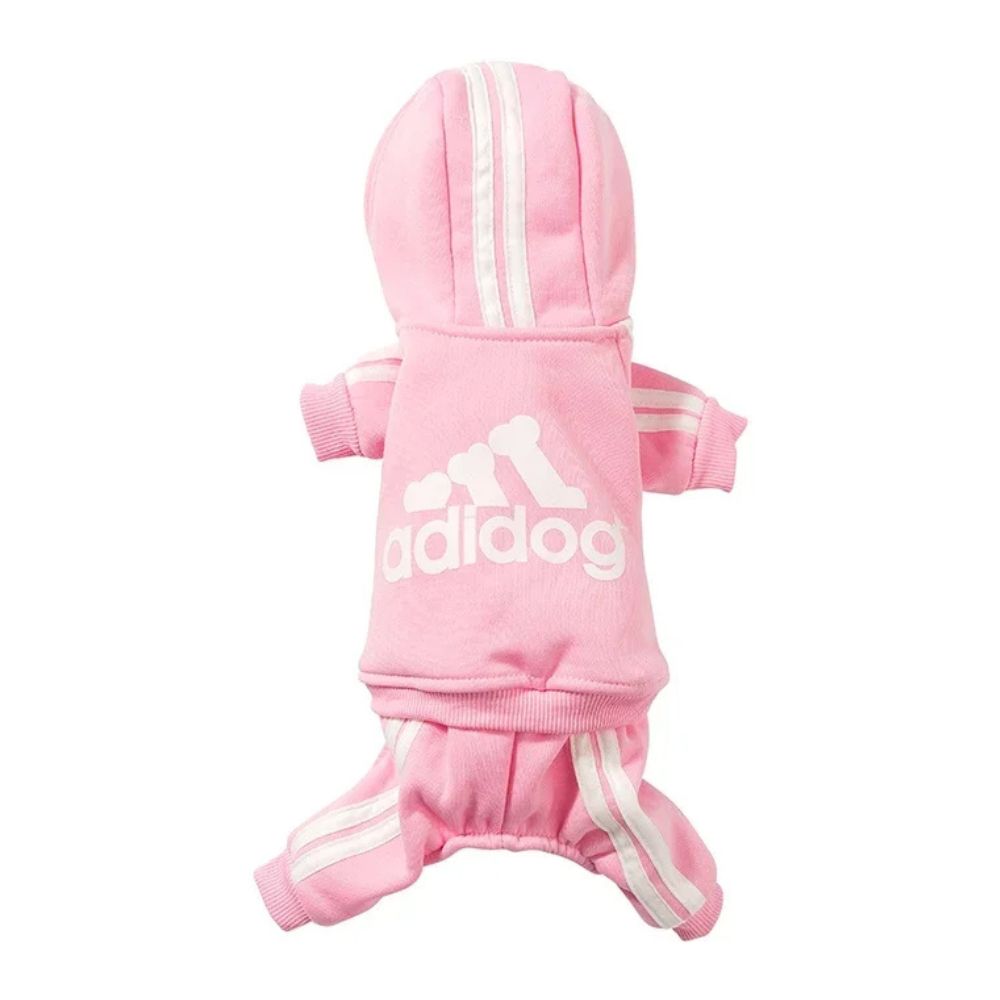 Adidog Stripe Hoodie Jumpsuit — Small Dog Tracksuit