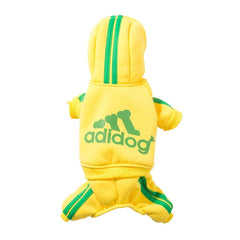 Adidog Stripe Hoodie Jumpsuit — Small Dog Tracksuit