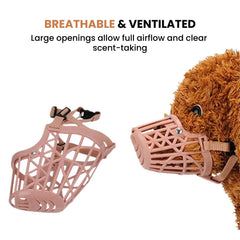 Adjustable Basket Dog Muzzle — Breathable, Secure Fit