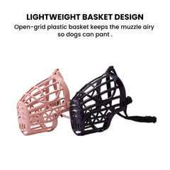 Adjustable Basket Dog Muzzle — Breathable, Secure Fit