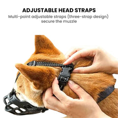 Adjustable Breathable Basket Dog Muzzle – Nylon Strap