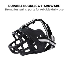 Adjustable Breathable Basket Dog Muzzle – Nylon Strap