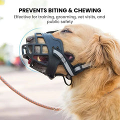 Adjustable Breathable Basket Dog Muzzle – Nylon Strap