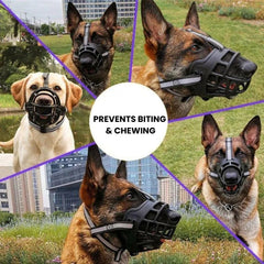 Adjustable Breathable Basket Dog Muzzle – Nylon Strap