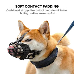 Adjustable Breathable Basket Dog Muzzle – Nylon Strap