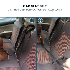 Adjustable Car Seat Belt & Dog Leash — Nylon Safety Strap