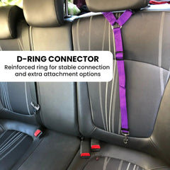 Adjustable Car Seat Belt & Dog Leash — Nylon Safety Strap