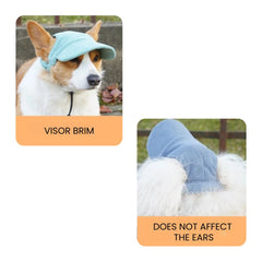 Adjustable Dog Sun Hat with Visor – Cute Corduroy Cap