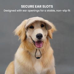 Adjustable Dog Sun Hat with Visor – Cute Corduroy Cap