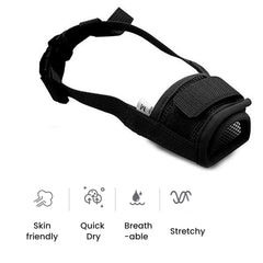 Adjustable Nylon Dog Muzzle — Breathable Anti-Bite Mask