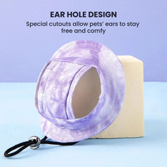 Adjustable Pet Sun Hat — Breathable Tie-Dye Bucket Hat
