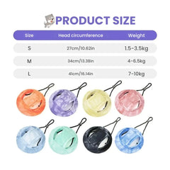Adjustable Pet Sun Hat — Breathable Tie-Dye Bucket Hat