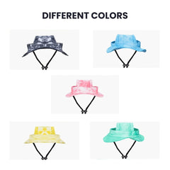 Adjustable Pet Sun Hat — Breathable Tie-Dye Bucket Hat