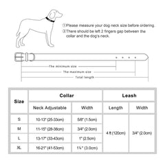 Adjustable Soft PU Leather Dog Collar & Leash — Gold Buckle