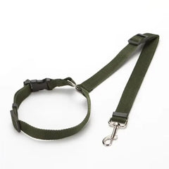 Adjustable Car Seat Belt & Dog Leash — Nylon Safety Strap