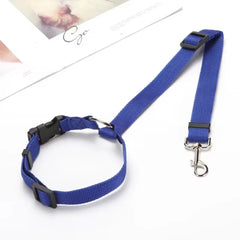 Adjustable Car Seat Belt & Dog Leash — Nylon Safety Strap