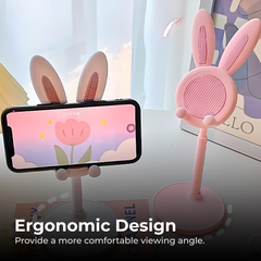 Cute Rabbit Phone Stand — Adjustable Desktop Holder