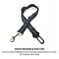 Adjustable Dog Seat Belt Tether — Car Safety Lead