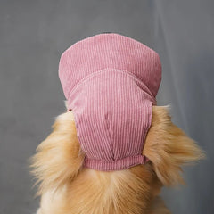 Adjustable Dog Sun Hat with Visor – Cute Corduroy Cap